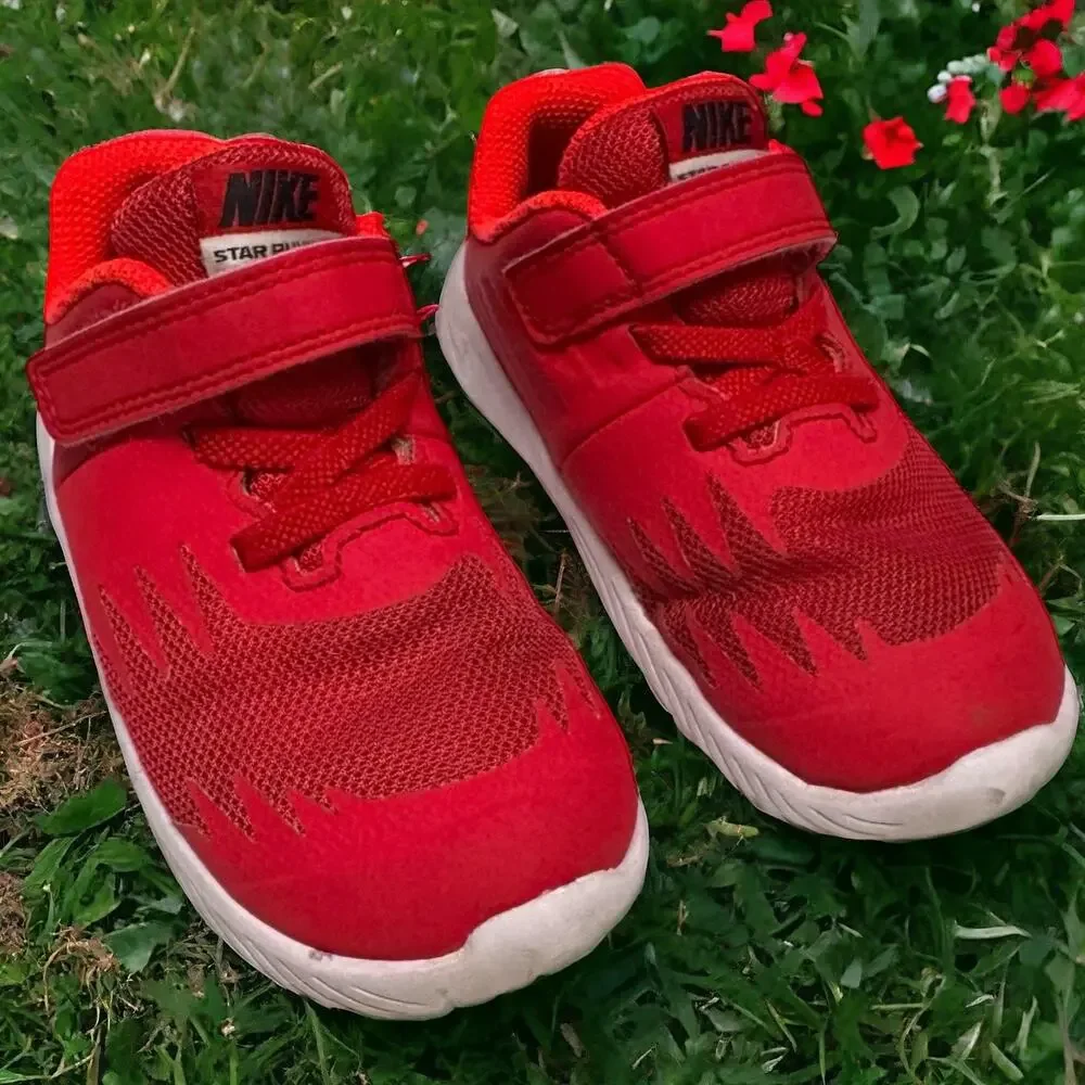 Nike Star Runner Toddler Size 8‎ Red TDV Volt Shoes 907255-601 Sneakers Tennis